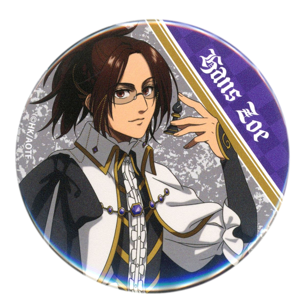 Hange Zoe 2 Small Luck-8 Attack on Titan Chess Style Marukuji Button [USED]