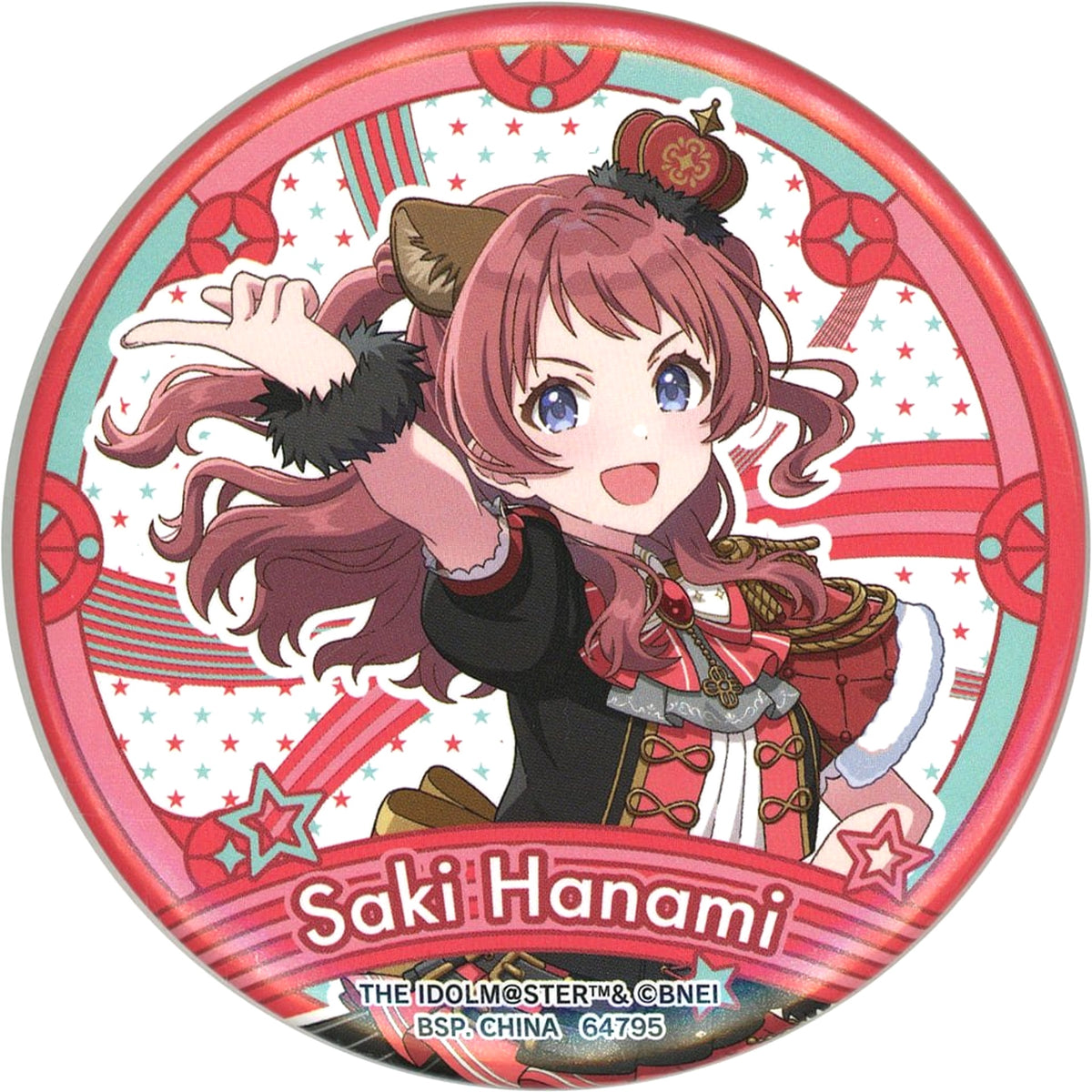 Gakuen iDOLM@STER Saki Hanami Ichiban Kuji Collection Button Prize O [USED]