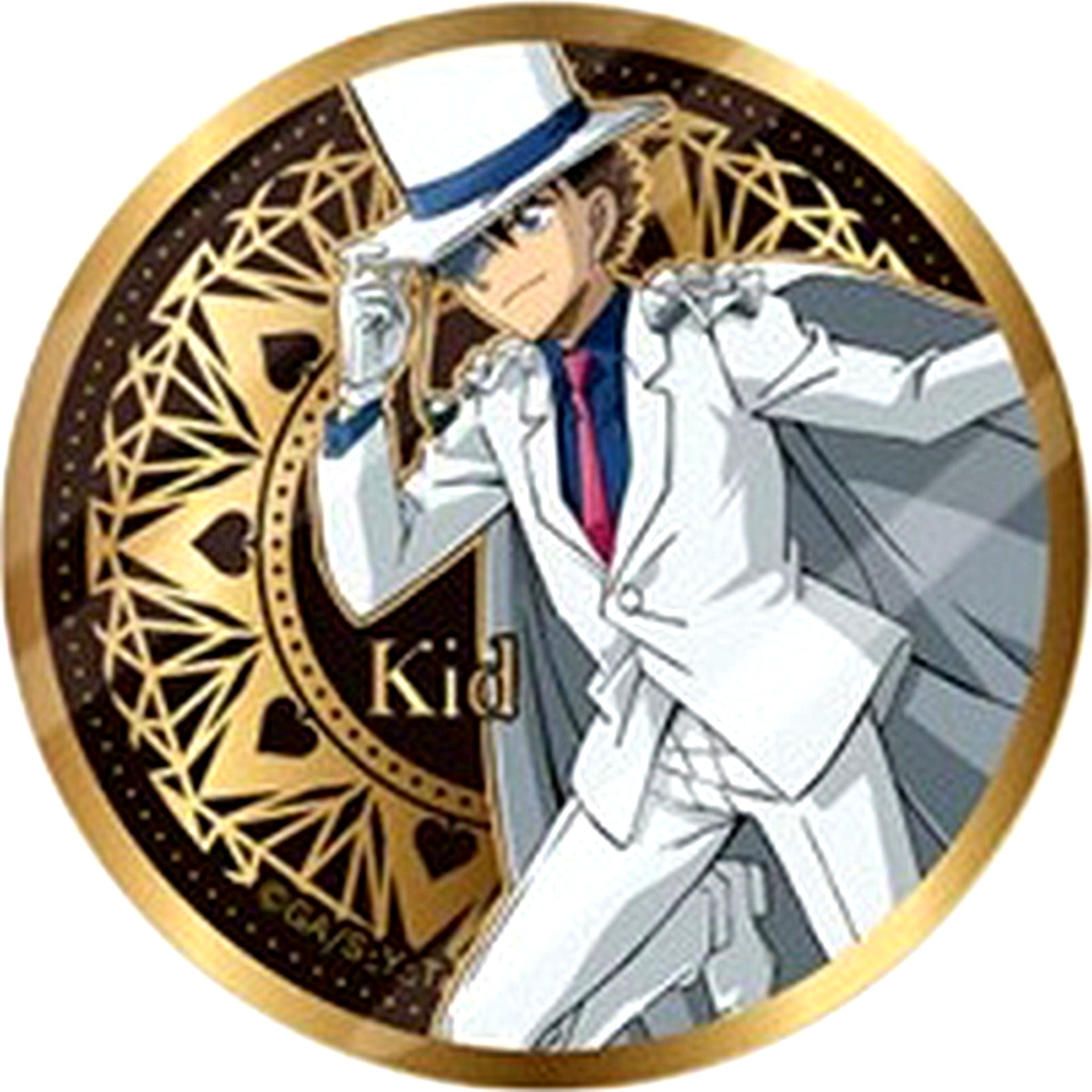 Kaito Kid Hand on Hat Detective Conan Gold Button Vol.1 [USED]
