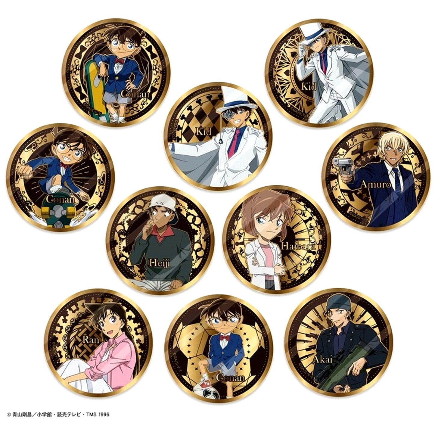 Set of 10 Detective Conan Gold Badge Vol. 1 [USED]