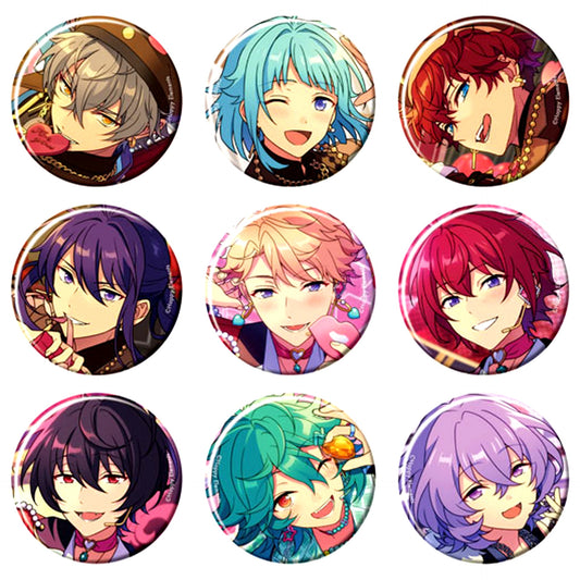Set of 9 Ensemble Stars!! Collection Button 2025 Feb. -Idol Side- [USED]