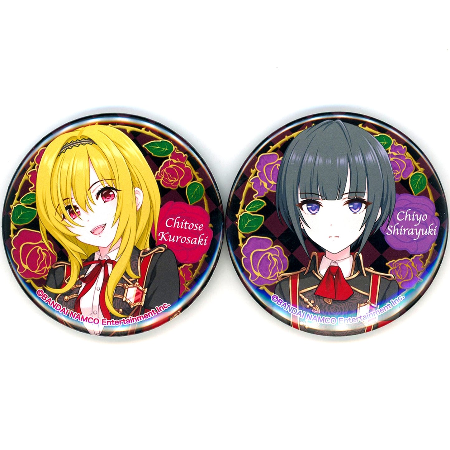 VelvetRose Set of 2 Badges - VelvetRose Fascinate Cookie The Idolmaster Cinderella Girls - Mobile Edition [USED]