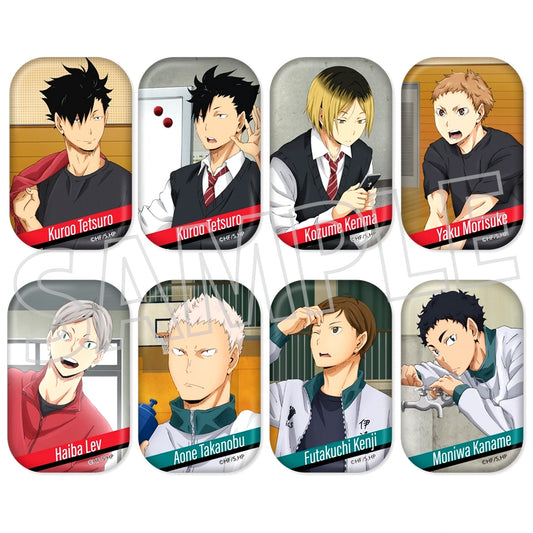 Set of 8 Haikyu!! Square Button Collection Nekoma High School Date Tech High School [USED]