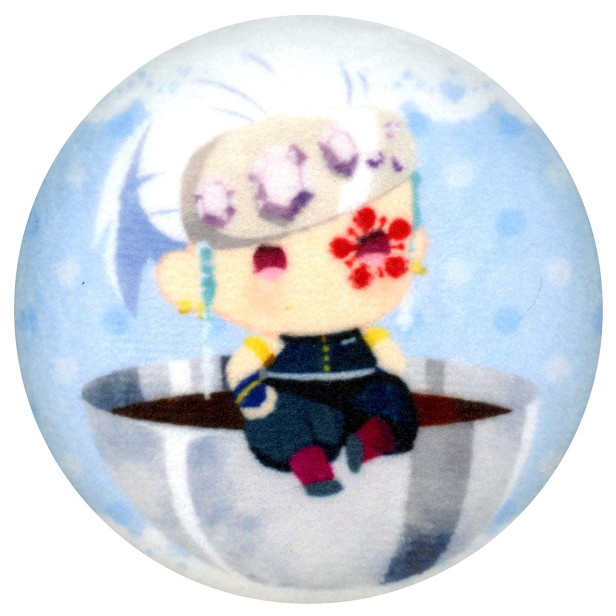 Tengen Uzui Demon Slayer: Kimetsu no Yaiba Yura Fuwa Series Chocolate ver. Fuwafuwa Random Button Badge [USED]