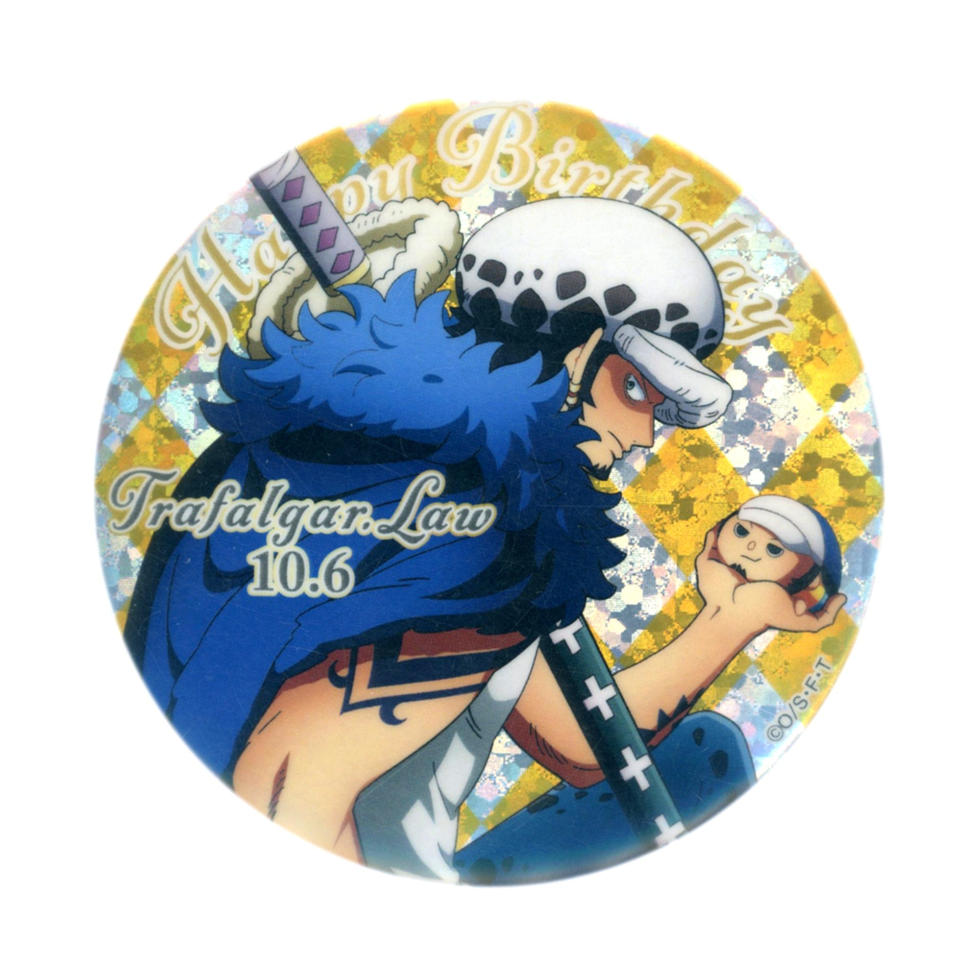 Trafalgar Law 10.6 Birthday Hologram Button One Piece [USED]