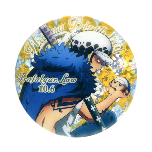 Trafalgar Law 10.6 Birthday Hologram Button One Piece [USED]