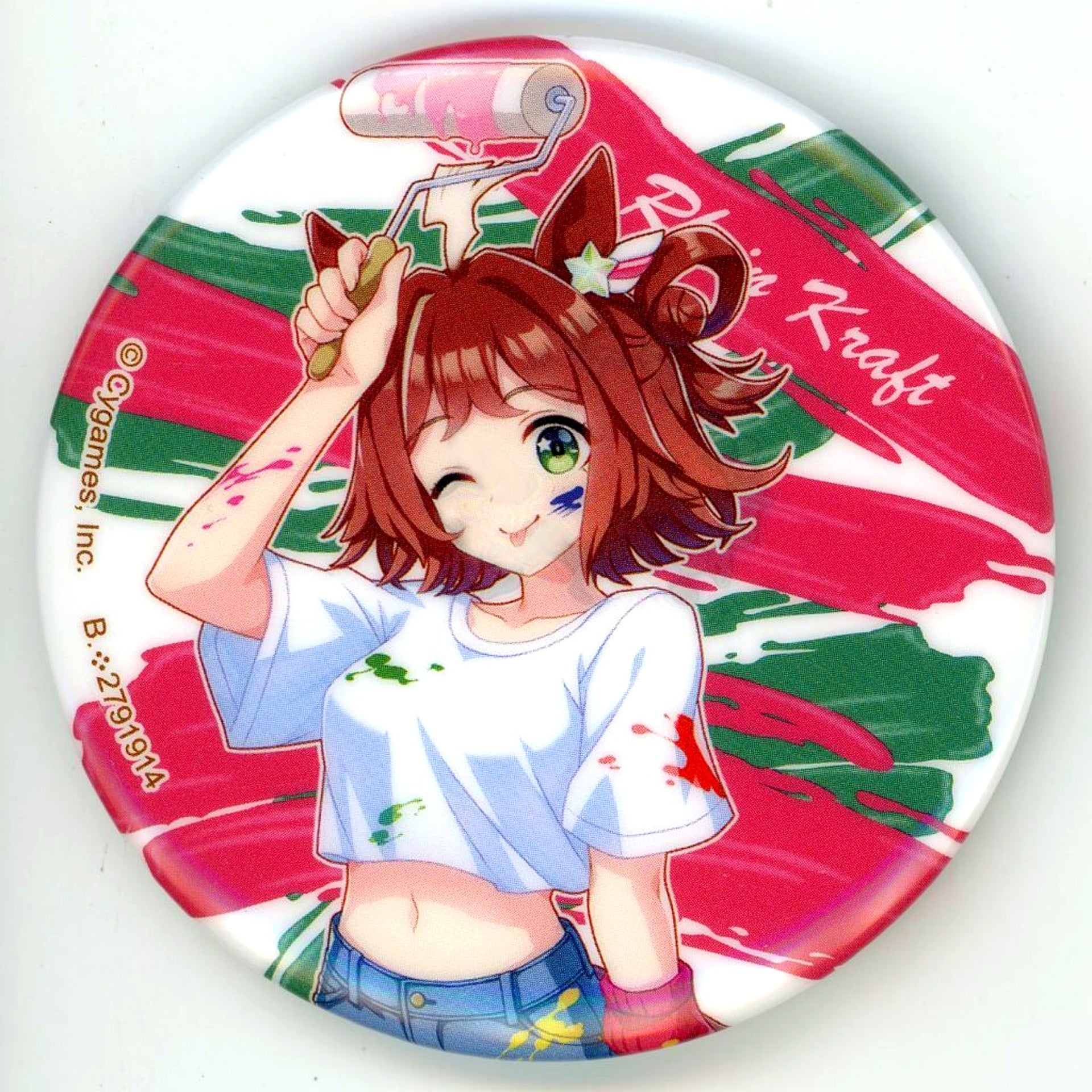 Rhein Kraft Uma Musume Pretty Derby NAMCO Promotion third Capsule Button 3 Painter Style Bandai Namco Amusement Limited [USED]