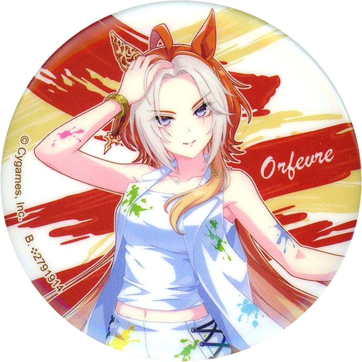 Orfevre Uma Musume Pretty Derby NAMCO Promotion third Capsule Button 3 Painter Style Bandai Namco Amusement Limited [USED]