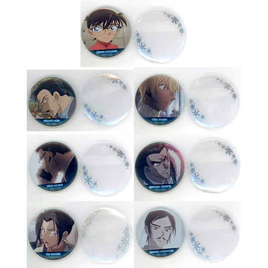 Set of 7 Detective Conan Sekigan no Zanzo Movie 28 Scene Shot Trading Button with Cover [USED]