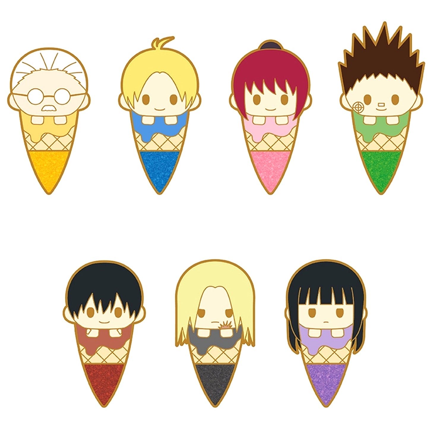 Set of 7 SAKAMOTO DAYS Ice Tapi Pins [USED]