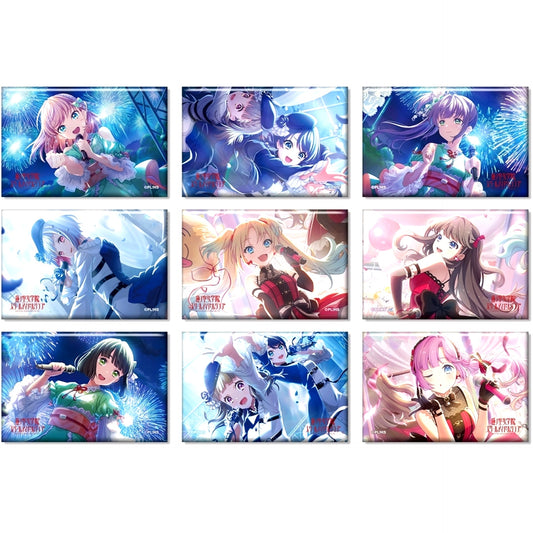 Set of 9 Love Live! Hasunosora Girls' High School Idol Club Trading Square Button [USED]