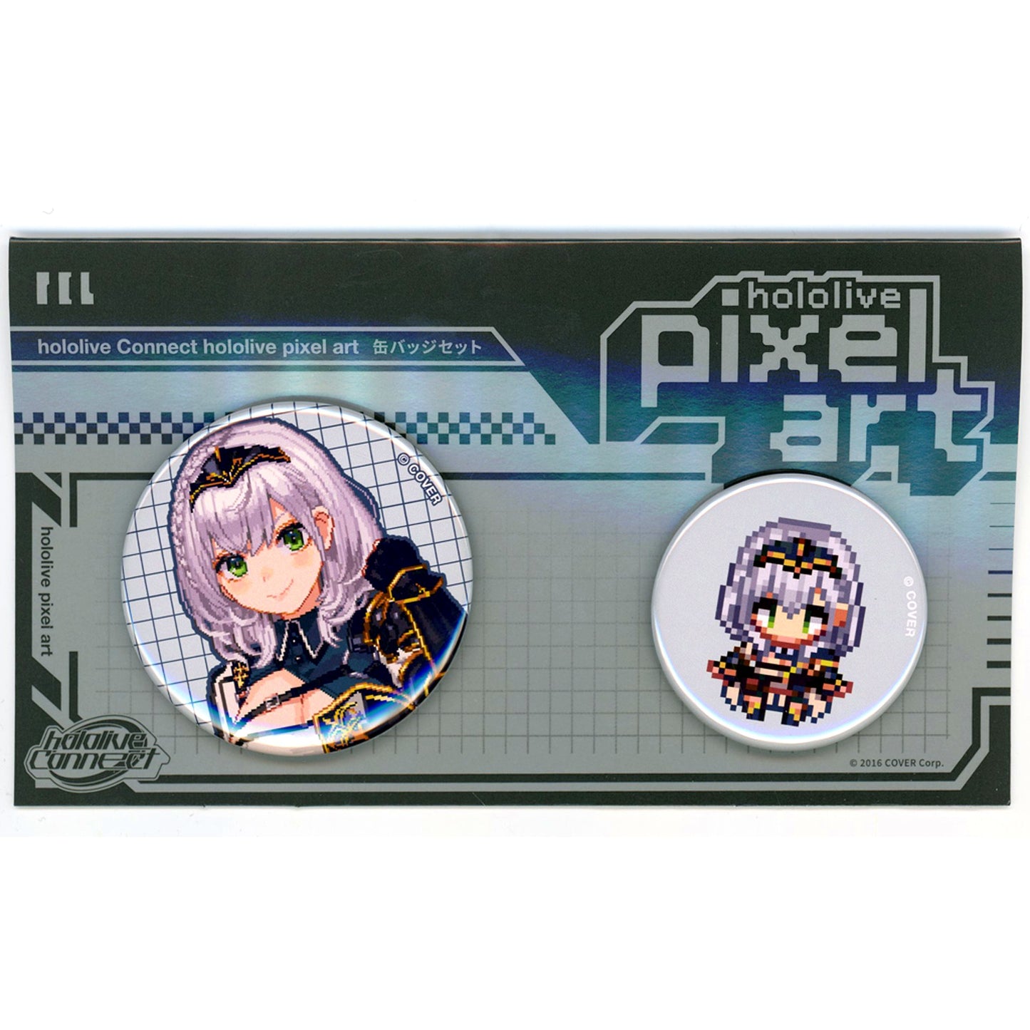 Set of Shirogane Noel Virtual YouTuber Hololive Pixel Art Hololive Connect Pop Up Shop in Tower Records Button [USED]