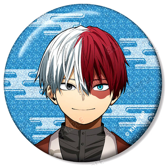Shoto Todoroki Background Pattern My Hero Academia in Asakusa Hanayashiki Illustration Hanayashiki Ver. Trading Glitter Button [USED]