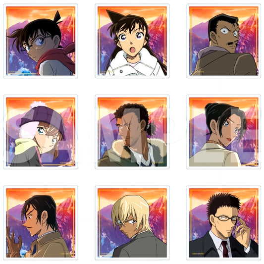 Set of 9 Detective Conan Movie Afterimage of the One-Eyed Trading Acrylic Button Stand [USED]