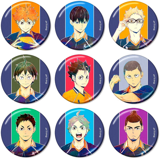 Set of 9 Haikyu!! Trading Ani-Art Vol. 4 Metallic Button [USED]