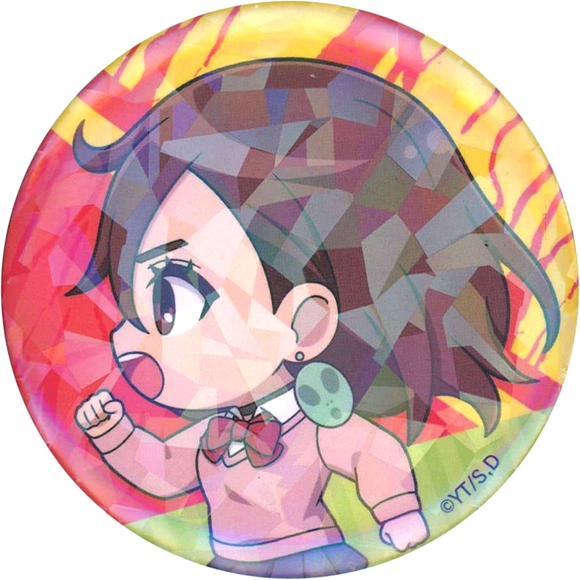Dandadan Momo Ayase Mini Character Holographic Trading Button Random Holo Included Dash Ver. [USED]