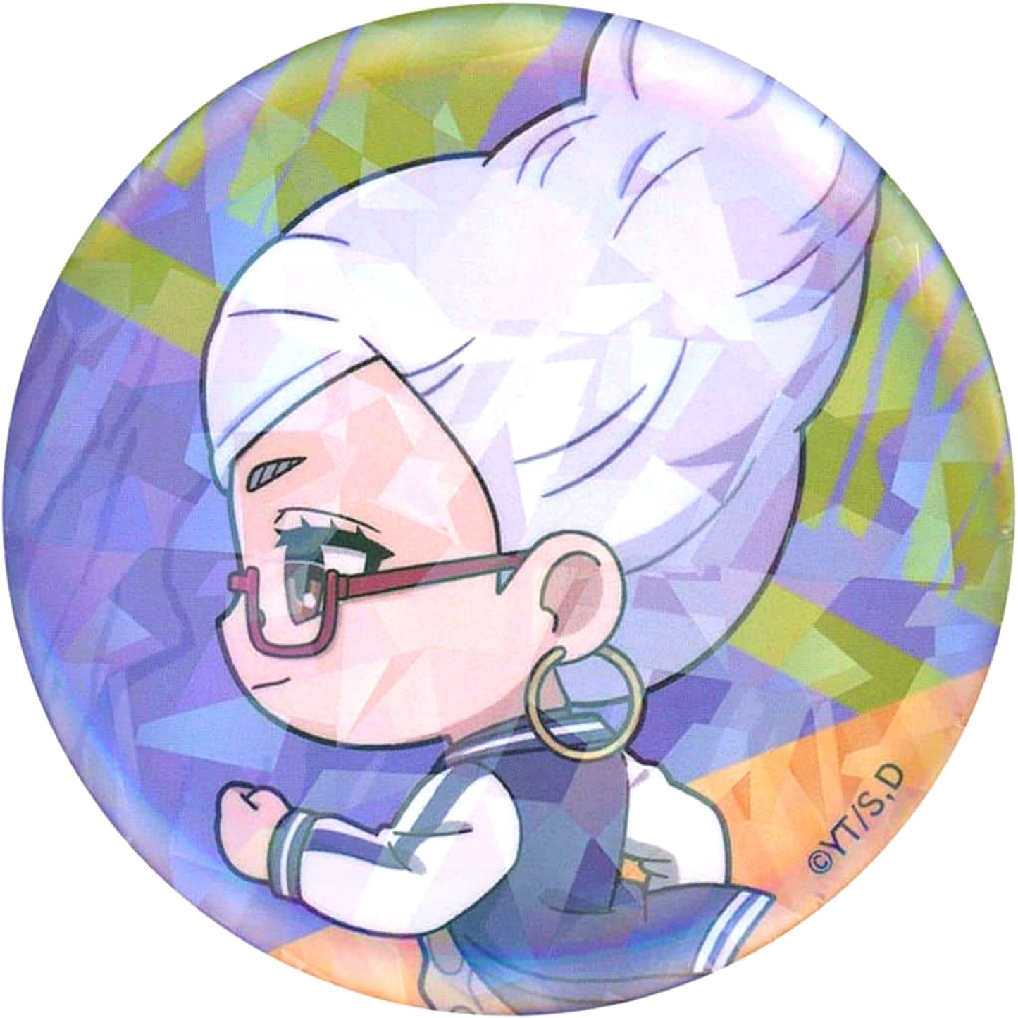 Dandadan Seiko Ayase Mini Character Holographic Trading Button Random Holo Included Dash Ver. [USED]