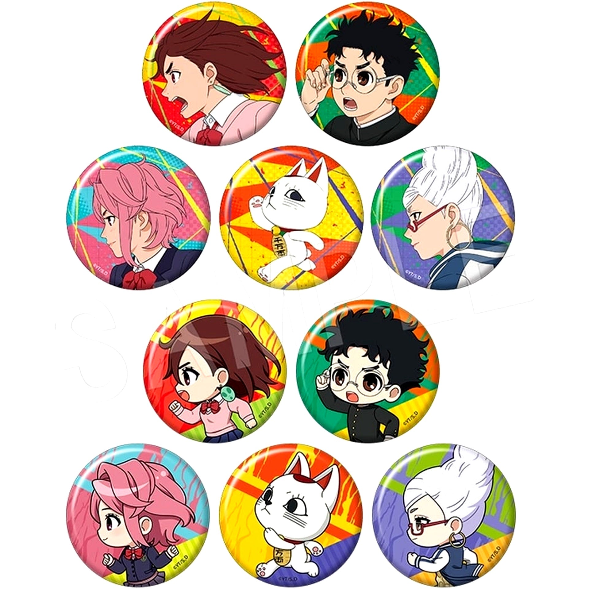 Dandadan Trading Button Random Holo Included Dash Ver. Normal Set of 10 [USED]