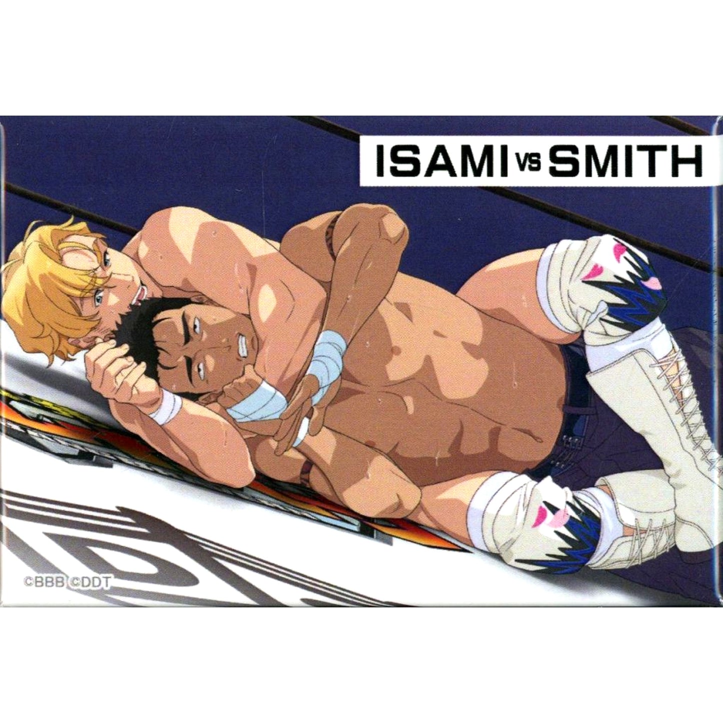 Isami Ao & Lewis Smith Back Choke Brave Bang Bravern DDT Pro-Wrestling POP UP STORE Rectangle Button [USED]