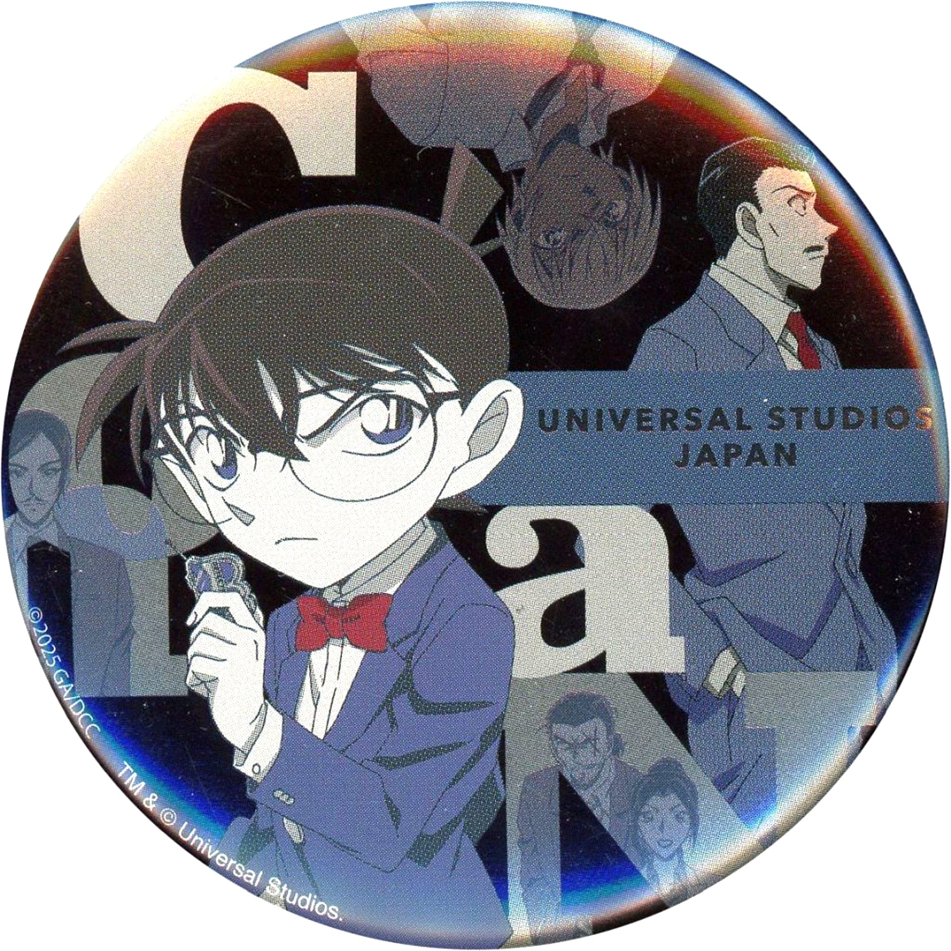 Secret Conan Edogawa and Kogoro Mouri Detective Conan World 2025 Button Collection with Cover Universal Studios Japan 2025 Limited [USED]