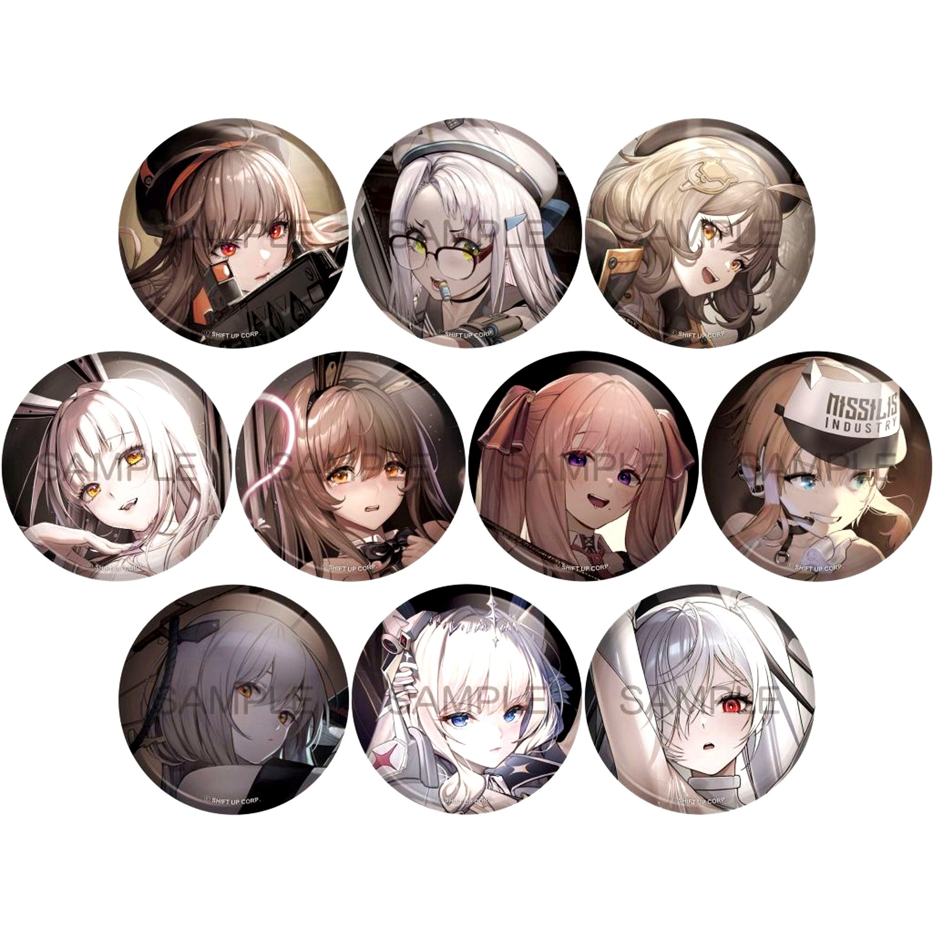 Set of 10 Goddess of Victory NIKKE BURST COLLECTION Button Vol.1 [USED]
