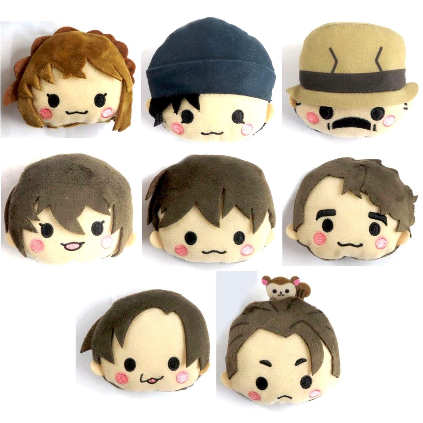 Set of 8 Detective Conan Chara Maru Mascot Button Vol. 2 EX [USED]