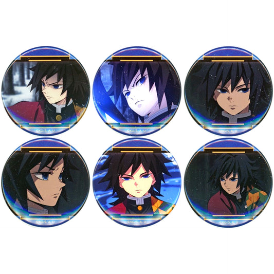 Set of 6 Giyu Tomioka Demon Slayer: Kimetsu no Yaiba Oshi Corps Member Badge Collection [USED]