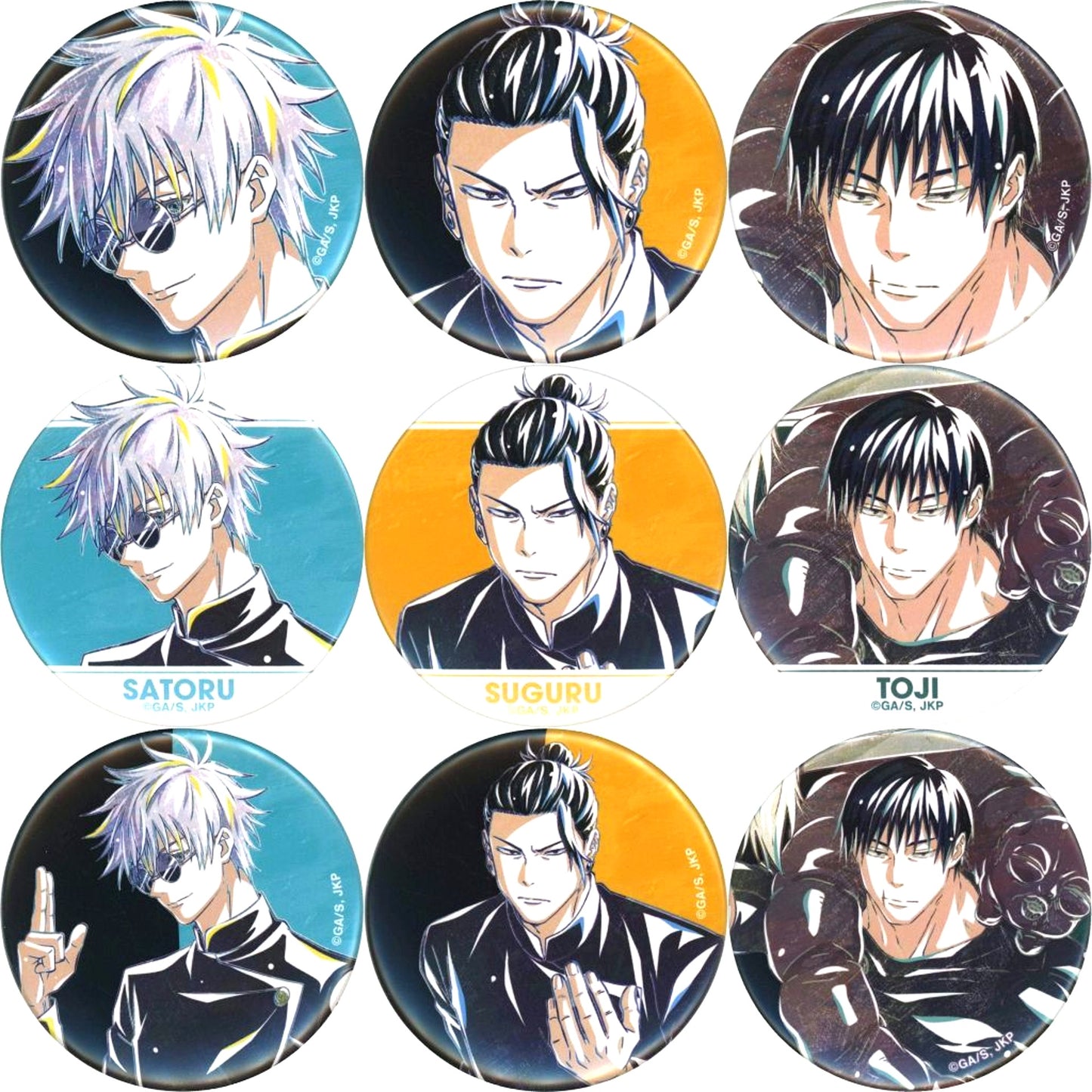Set of 9 Jujutsu Kaisen Trading Ani-Art Vol.6 Hidden Inventory Premature Death Matte Button [USED]
