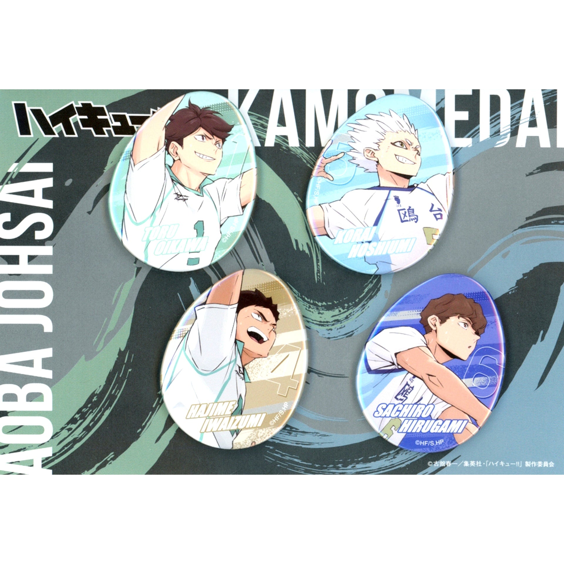 Aoba Johsai High x Kamomedai High ver. Haikyu!! Egg Shaped Button Set 4 Piece Set 7-Eleven & Seven Net Limited [USED]