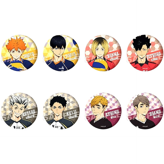 Set of 8 Haikyu!! Trading Button Pattern Art [USED]