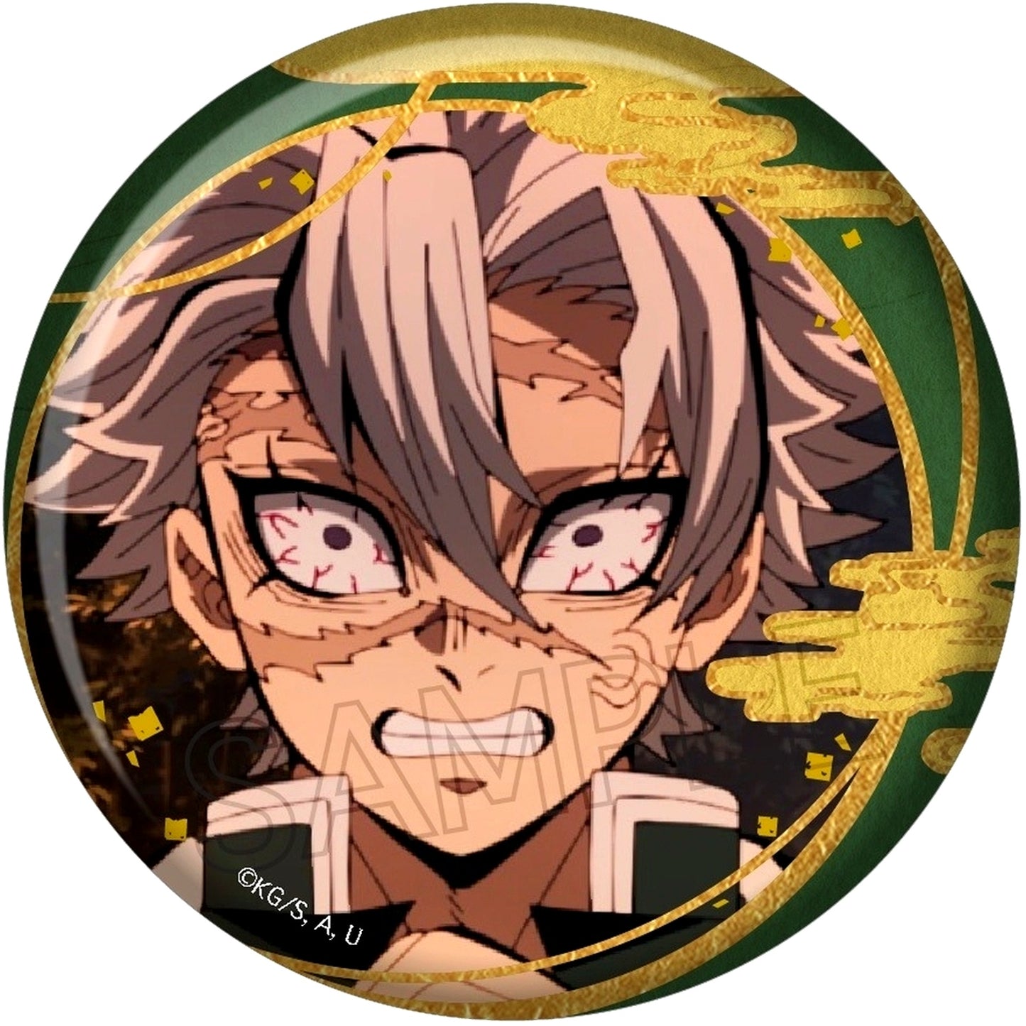 Sanemi Shinazugawa Foil Stamped Button Vol.2 Demon Slayer [USED]