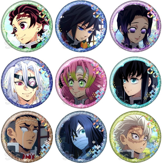 Set of 9 Demon Slayer: Kimetsu no Yaiba Glitter Button Vol.2 [USED]