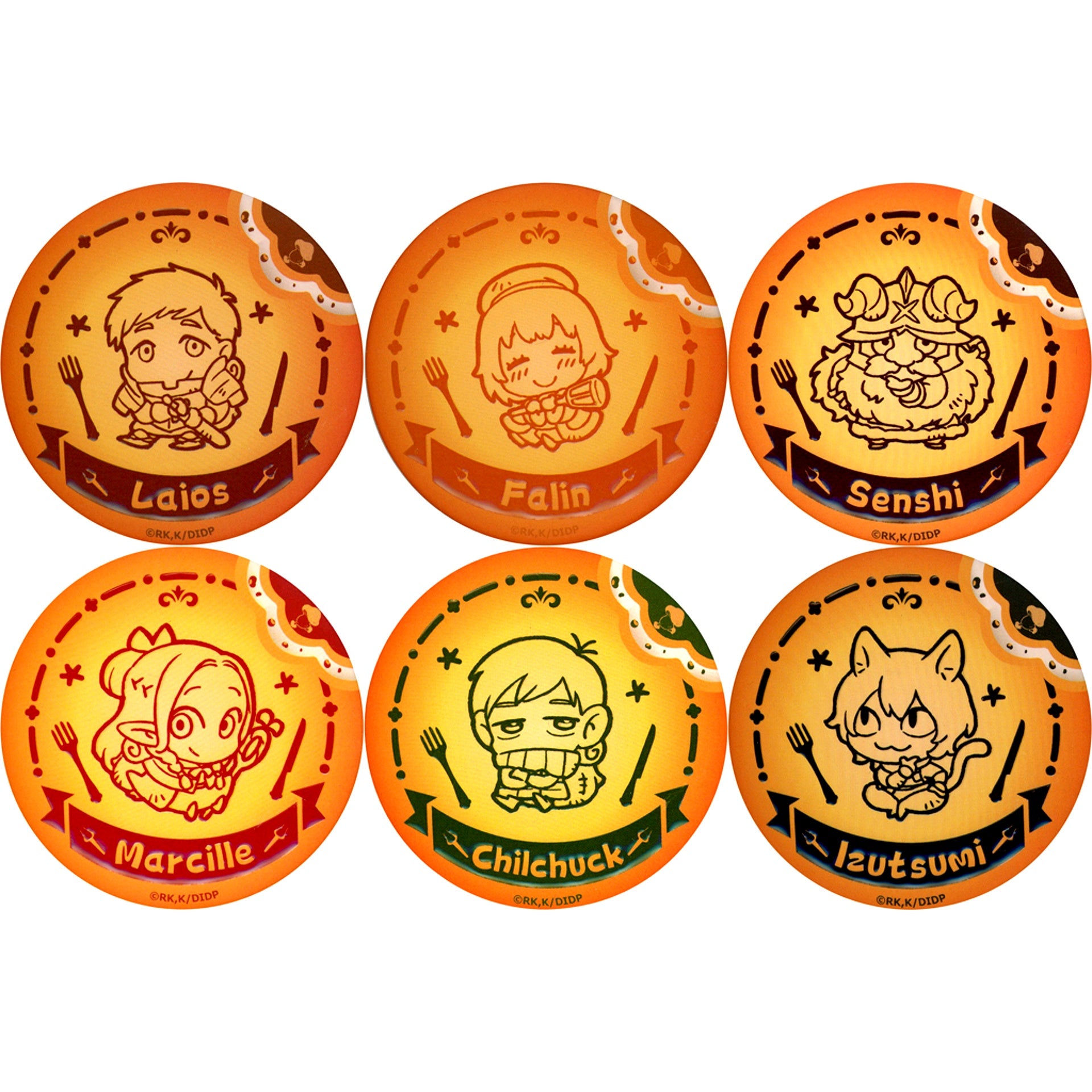 Set of 6 Delicious in Dungeon Trading Button [USED]