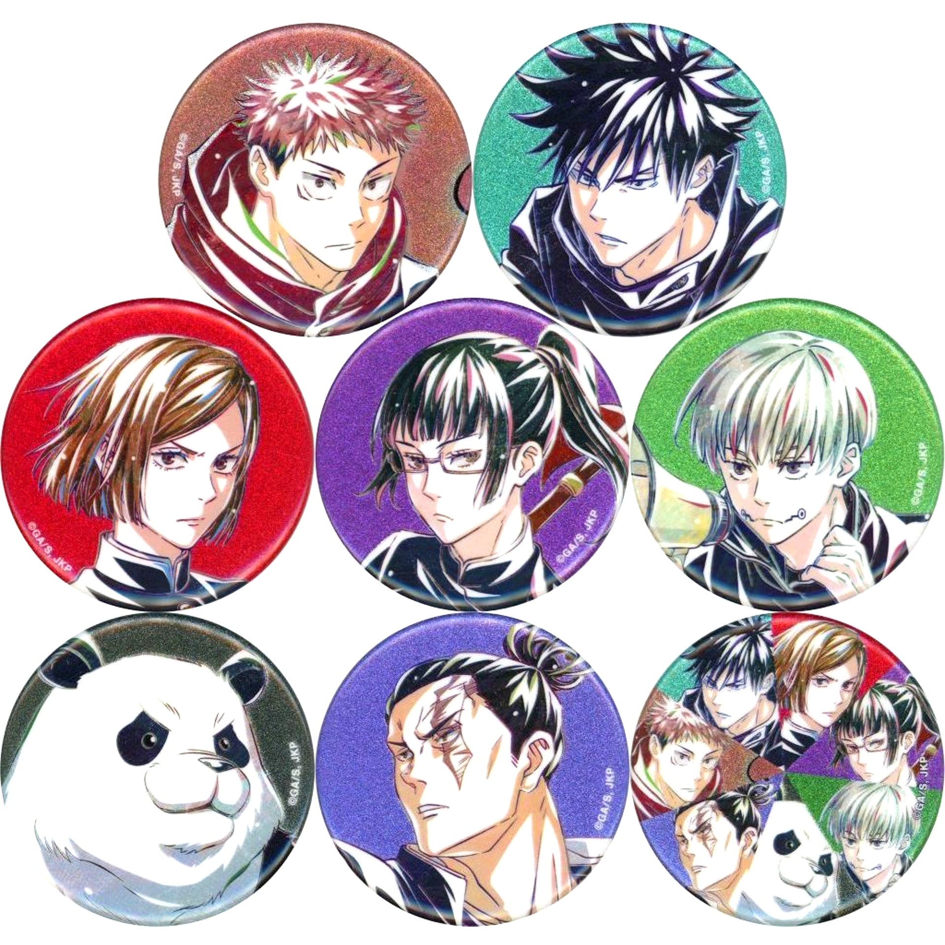 Set of 8 Jujutsu Kaisen Glitter Button Ani-Art Vol.7 Ver.A Animate Mail Order Fair [USED]