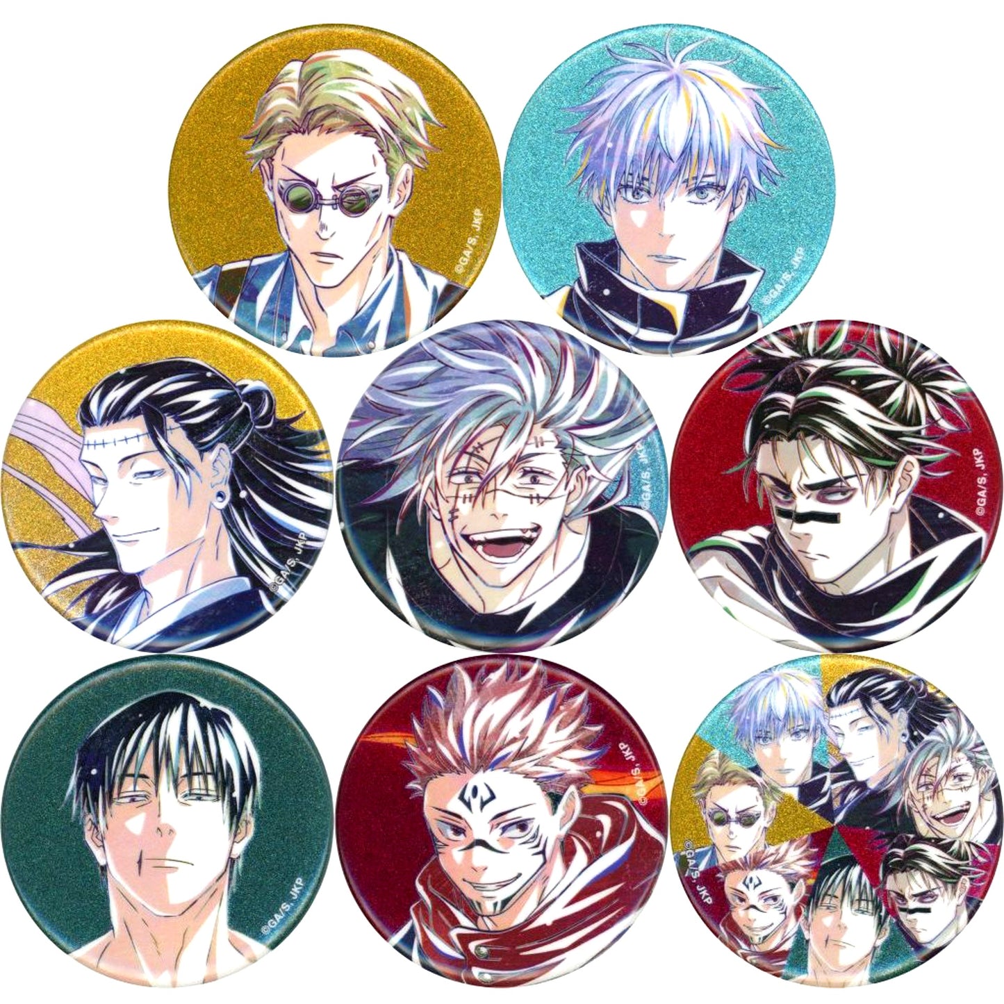 Set of 8 Jujutsu Kaisen Glitter Button Ani-Art Vol.7 Ver.B Animate Mail Order Fair [USED]
