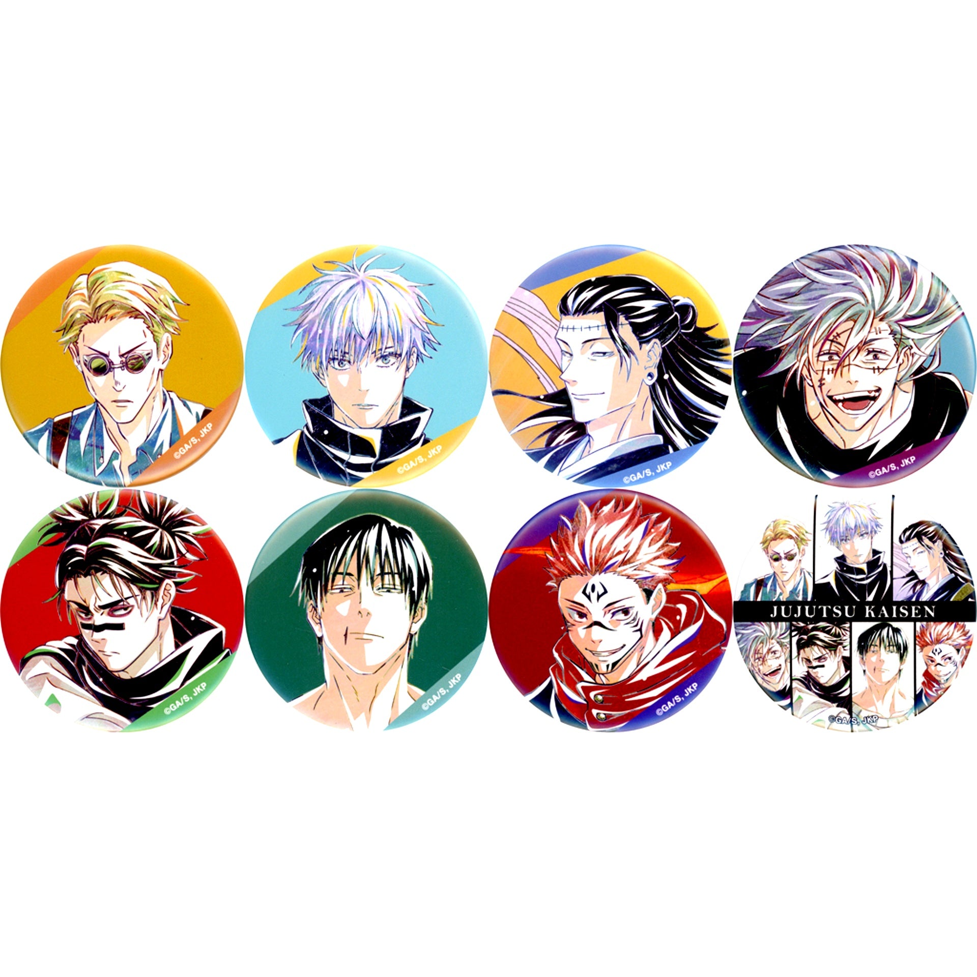 Set of 8 Jujutsu Kaisen Matte Button Ani-Art Vol.7 Ver.B Animate Mail Order Fair [USED]