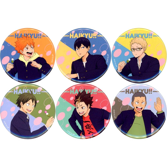 Set of 6 Haikyu!! Drawn Trading Button AJ2025 Ver. AnimeJapan 2025 Goods [USED]