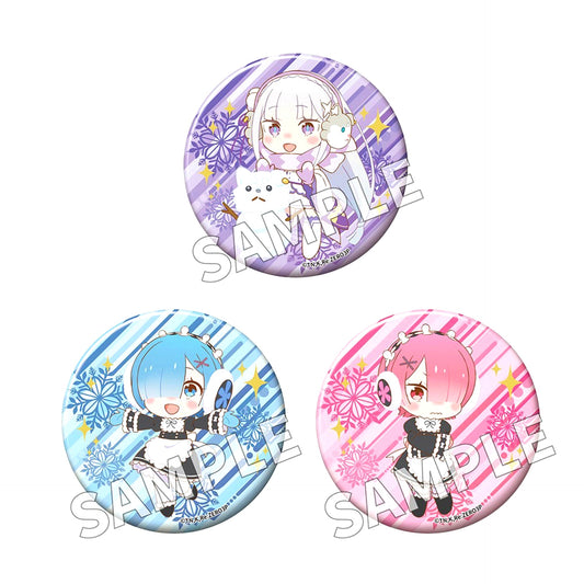 Emilia Ram Rem Re:ZERO Starting Life in Another World Mini Character Glitter Button Set Winter Ver [USED]