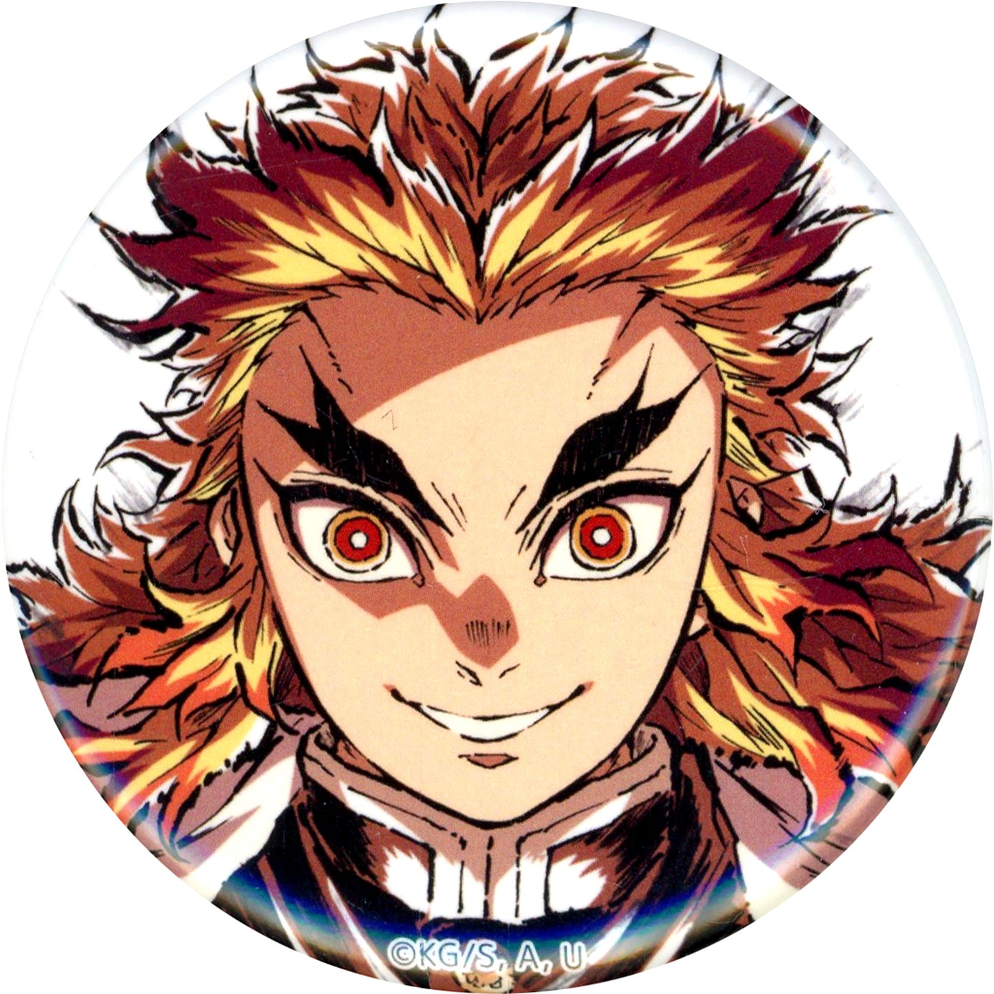 Kyojuro Rengoku A Front Face Up 44mm Button Demon Slayer Mugen Train Arc Intermission Art Book Cover Illustration WEB SHOP Kuji Prize F [USED]