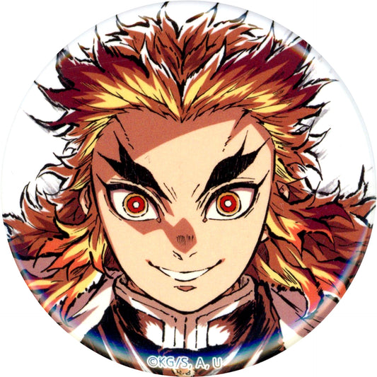 Kyojuro Rengoku A Front Face Up 44mm Button Demon Slayer Mugen Train Arc Intermission Art Book Cover Illustration WEB SHOP Kuji Prize F [USED]