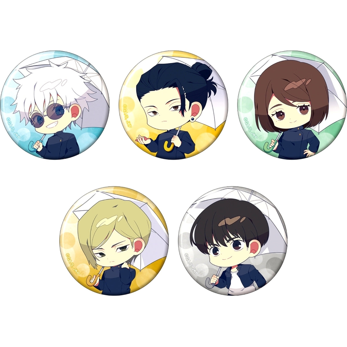 Set of 5 Jujutsu Kaisen Season 2 Character Button Collection Hidden Inventory Premature Death [USED]