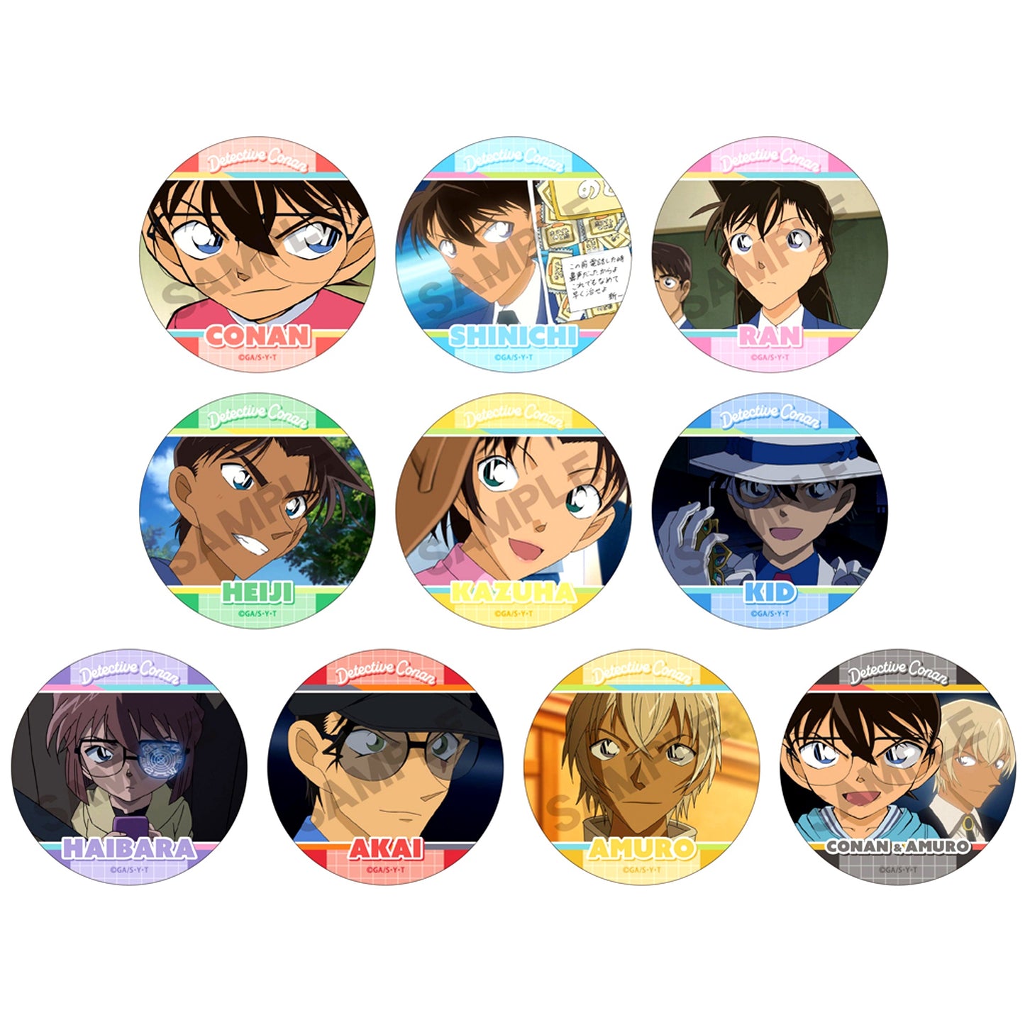 Set of 10 Detective Conan Trading Button vol.8 [USED]