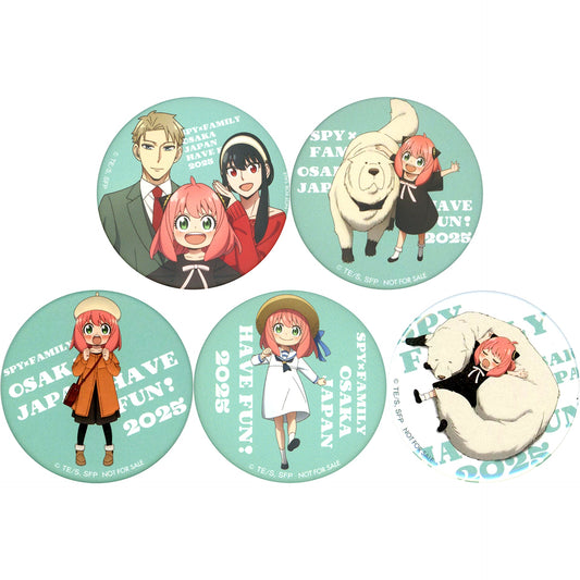 Set of 5 Original Badge EXPO 2025 Osaka Kansai Spy x Family Dining Food Booth Menu Purchase Bonus [USED]