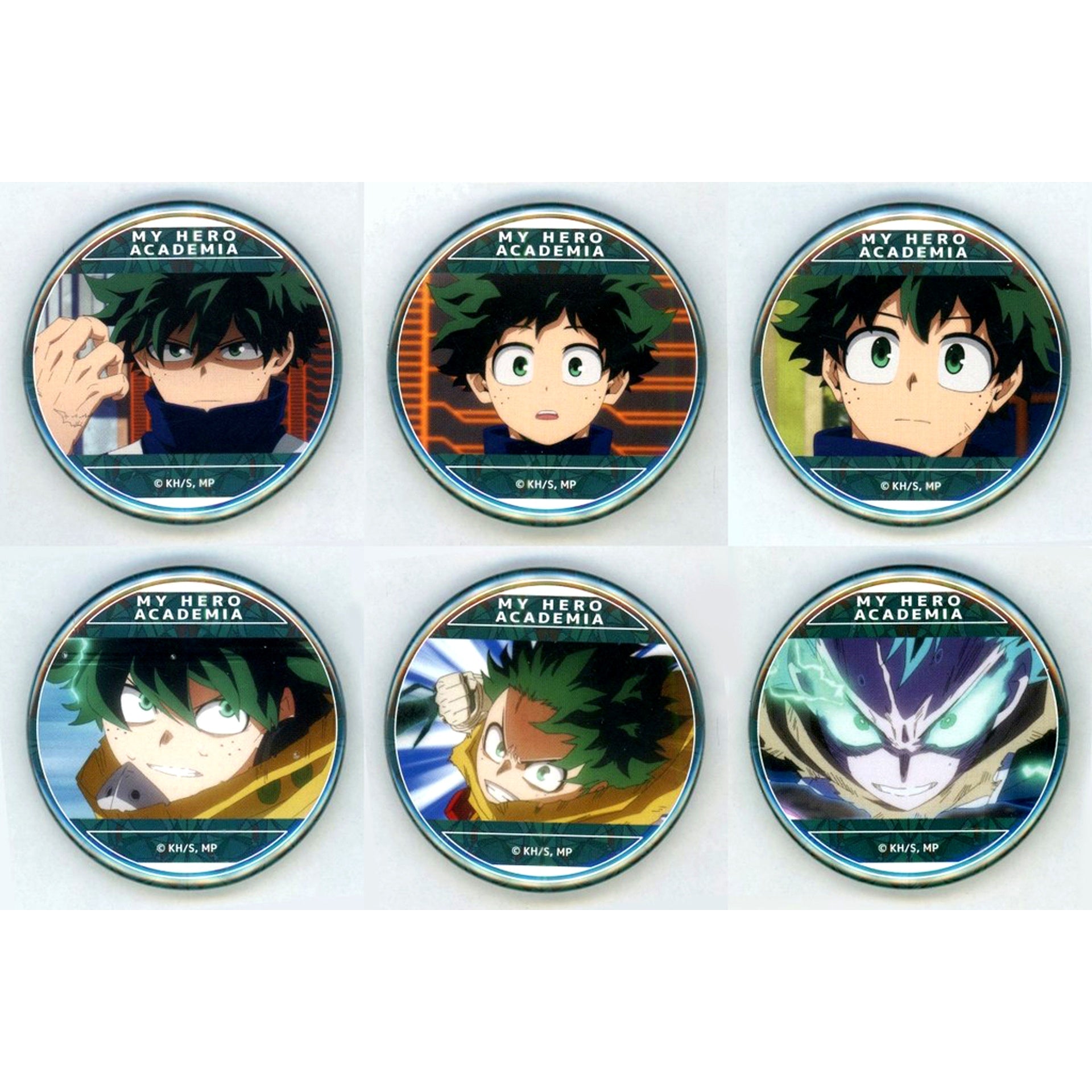 Set of 6 My Hero Academia Izuku Midoriya Ga Ippai Character Badge Collection [USED]