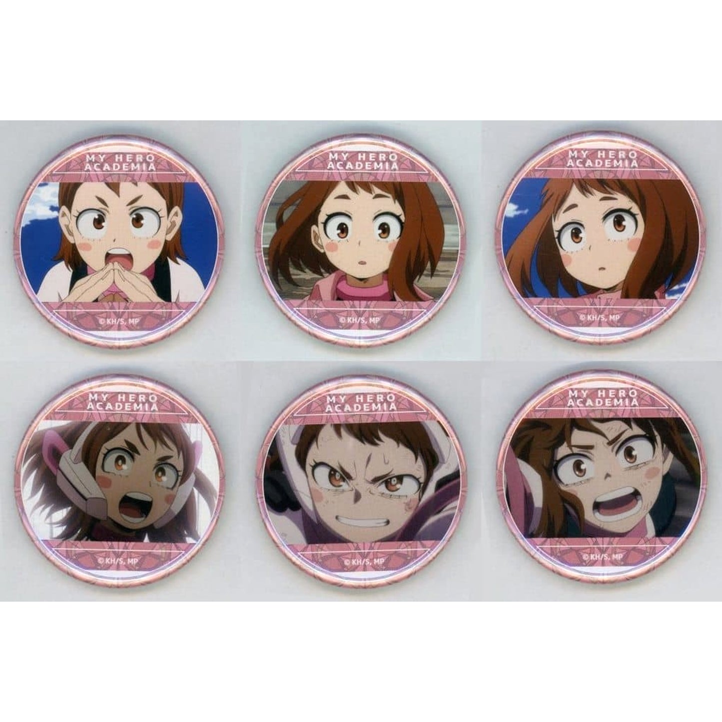 My Hero Academia Ochaco Uraraka & Others Full of Ochaco Uraraka Character Badge Collection All 6 Types Set Buttons [USED]