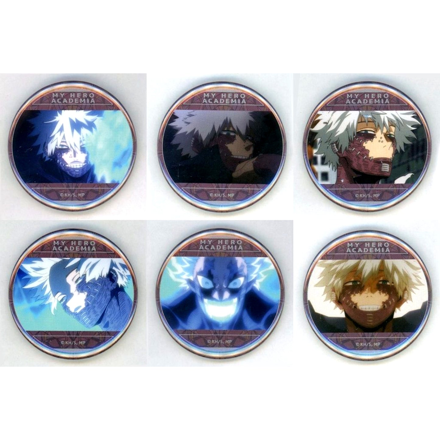 Set of 6 My Hero Academia Dabi Ga Ippai Character Badge Collection [USED]