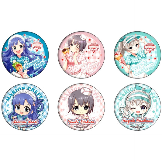 Set of 6 Tin Badge The Idolmaster Cinderella Girls 11. Crepe Shop Ver. Newly Drawn & Mini Character Illustration [USED]
