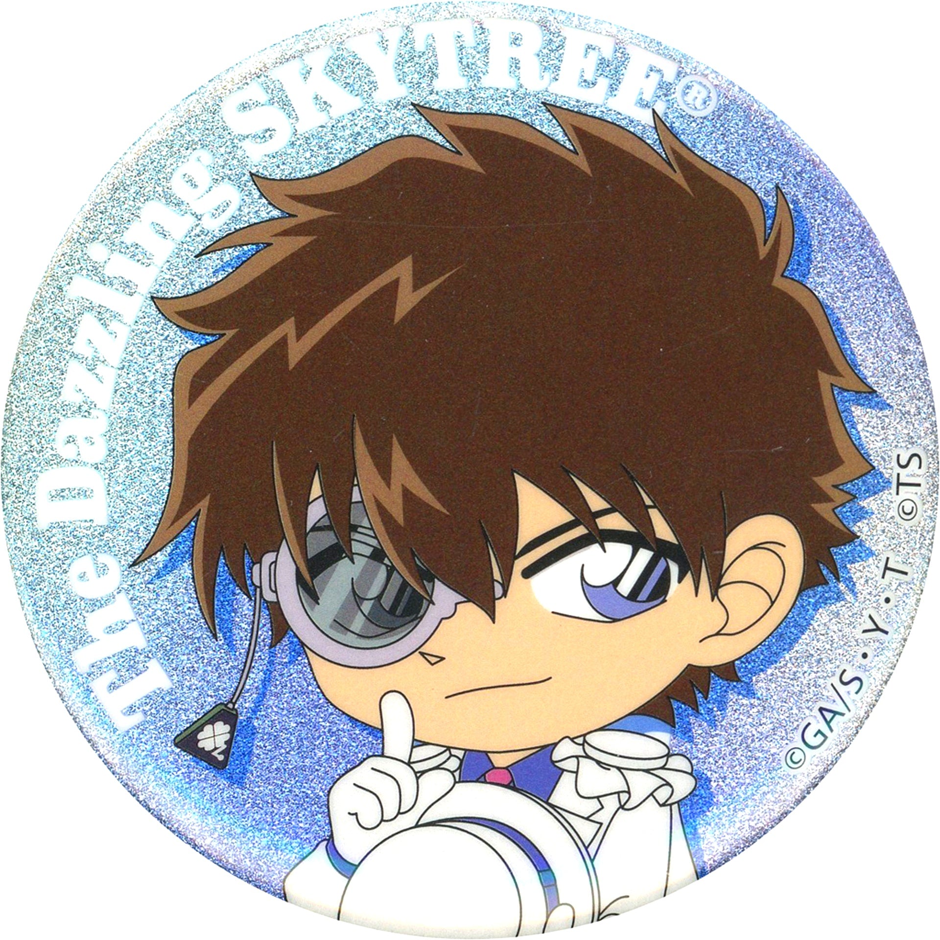 Kaito Kid Detective Conan x Tokyo Skytree Shining Skytree Blind Glitter Button [USED]