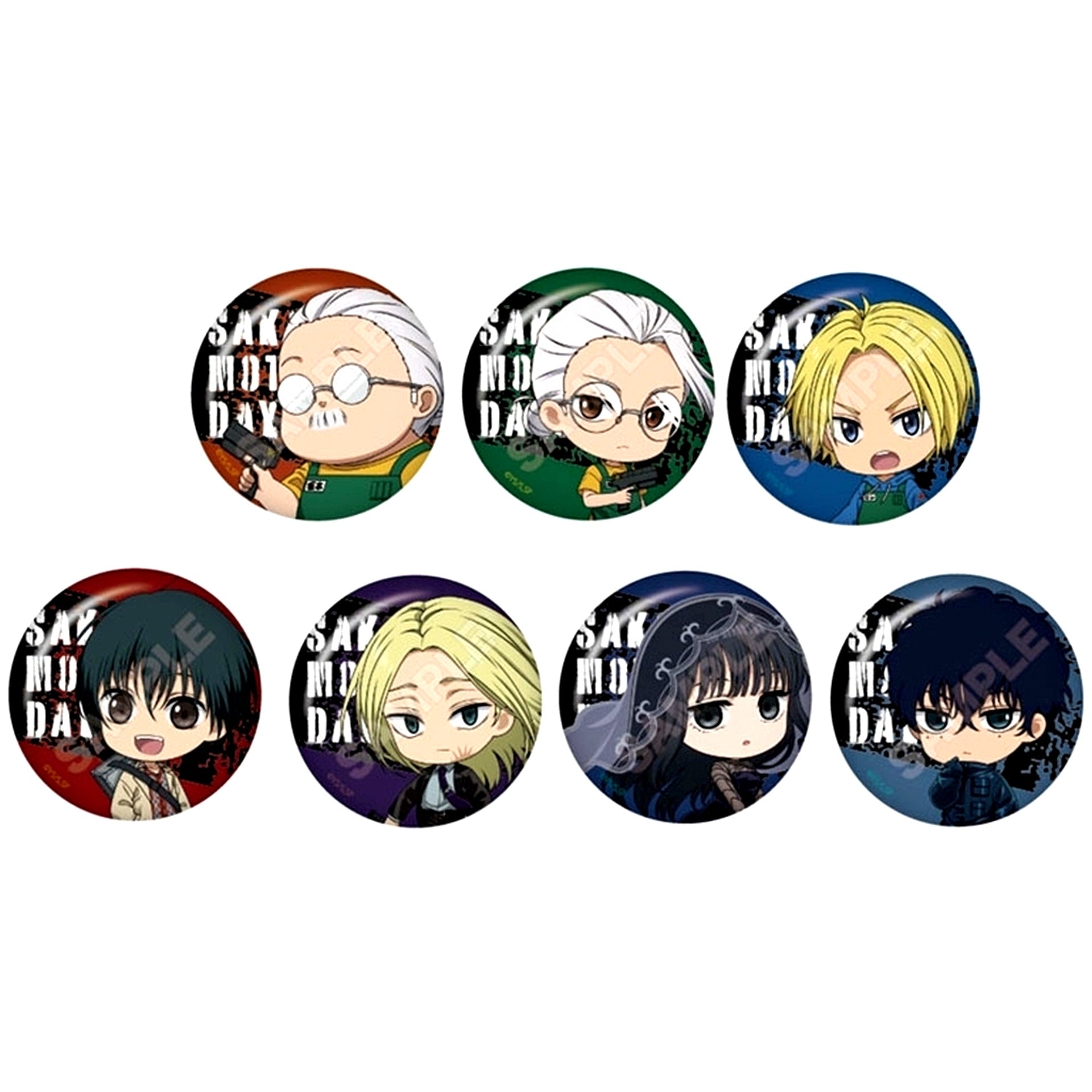 Set of 7 SAKAMOTO DAYS Mini Sta Breeze Button [USED]