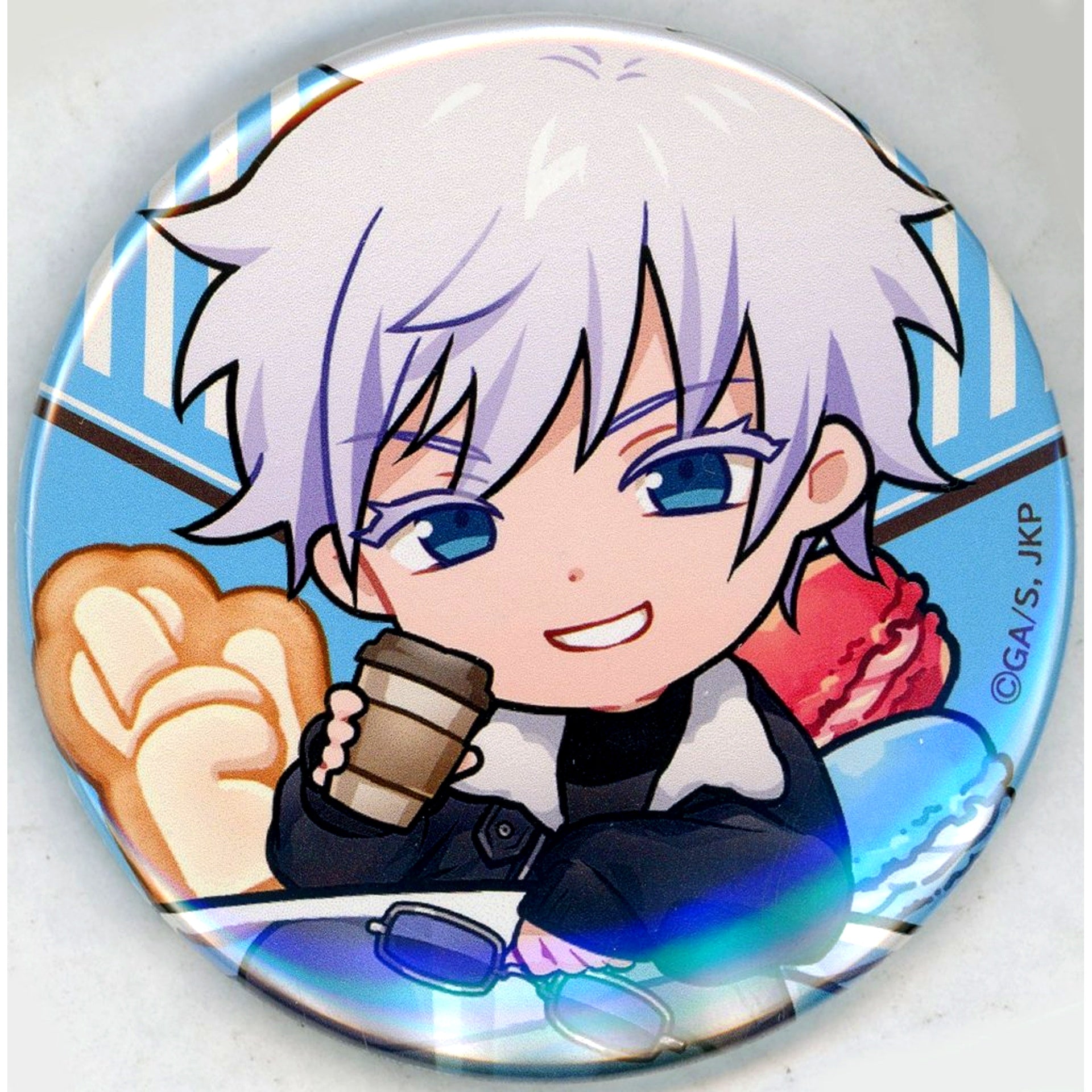 Satoru Gojo Macaron Jujutsu Kaisen Button Marukuji Chapon! Small Fortune-10 [USED]